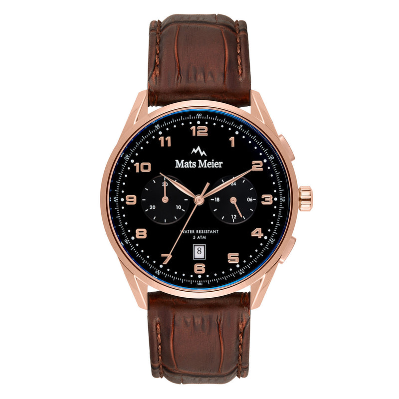 Mats Meier Mont Vélan Chrono Zwart/Bruin horloge MM10001-zoom-