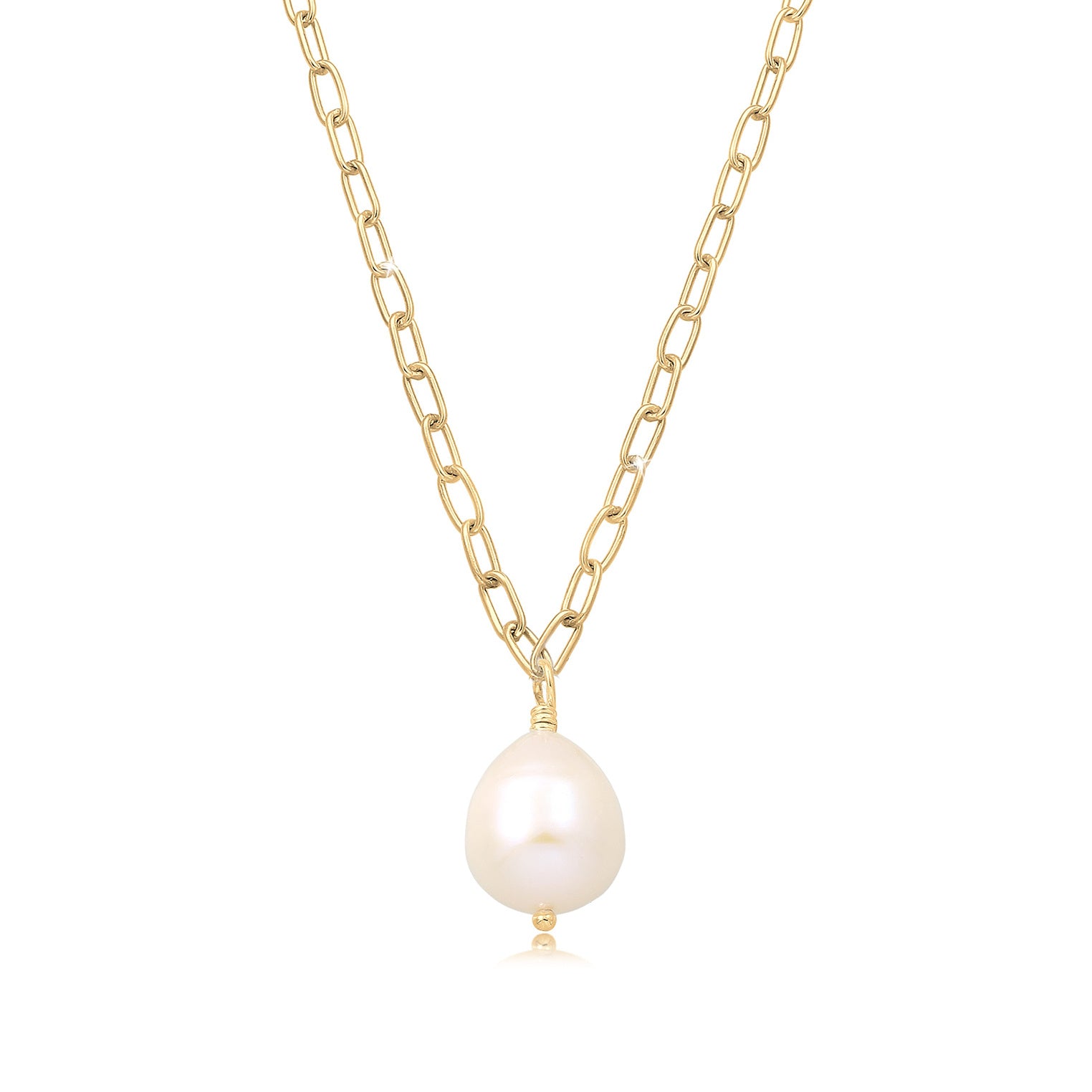 Elli 925 Sterling Silver Pearl Necklace with Pearl 2004-BF-0007727-001