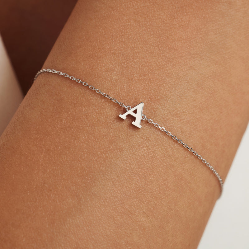 Isabel Bernard Saint Germain Rachel 14 Karaat Witgouden Initial Armband IB320041-Z-zoom-