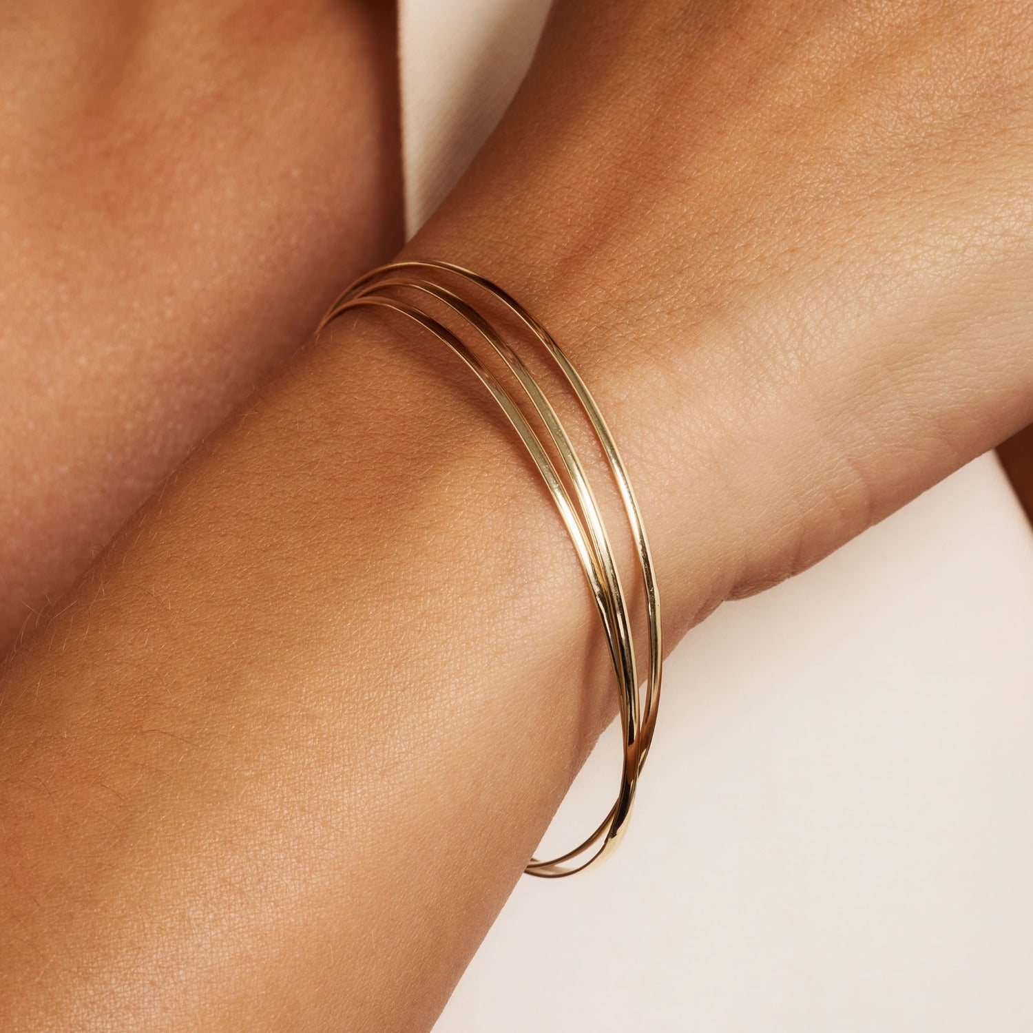 Rivoli Méline 14 karat gold bangles with 3 bracelets IB320142