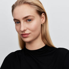 Pandora Essence Gold Plated Cubic Zirconia Organically Shaped Stone-Set Hoop Earrings 264663C01