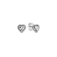 Pandora Timeless 925 Sterling Silver Elevated Heart Earrings 298427C01