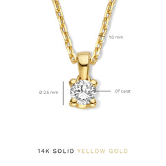 Isabel Bernard De la Paix Celesse 14 Carat Golden Necklace | diamond 0.07 ct | IBD350002