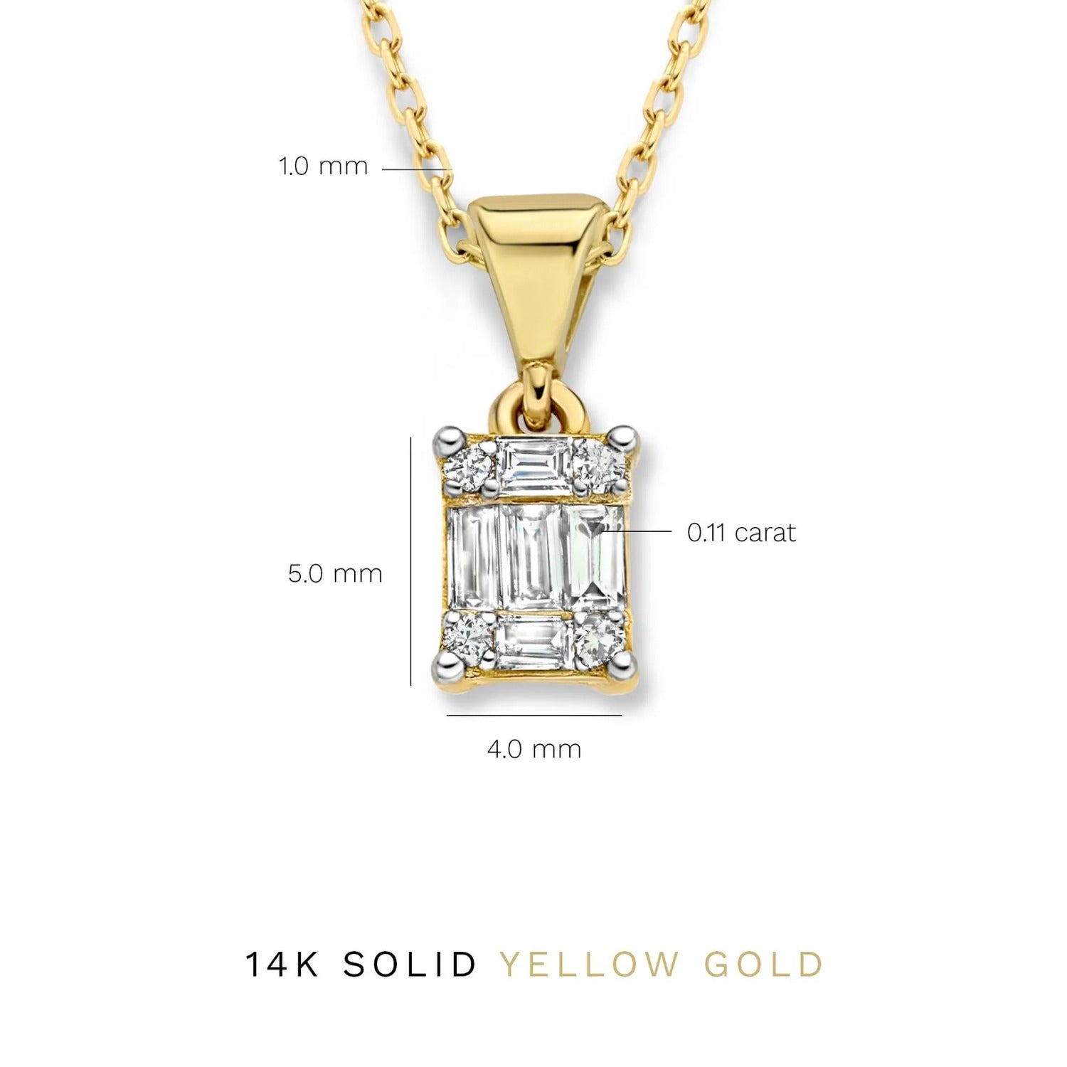 Isabel Bernard De la Paix Maxime 14 Carat Golden Necklace | diamond 0.11 ct | IBD350017