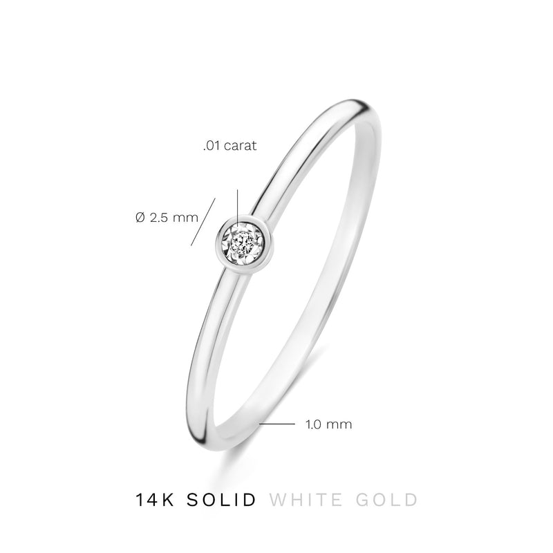 Isabel Bernard De La Paix Inaya 14 Karaat Witgouden Ring | Diamant 0.01 ct | IBD330026-48-zoom-