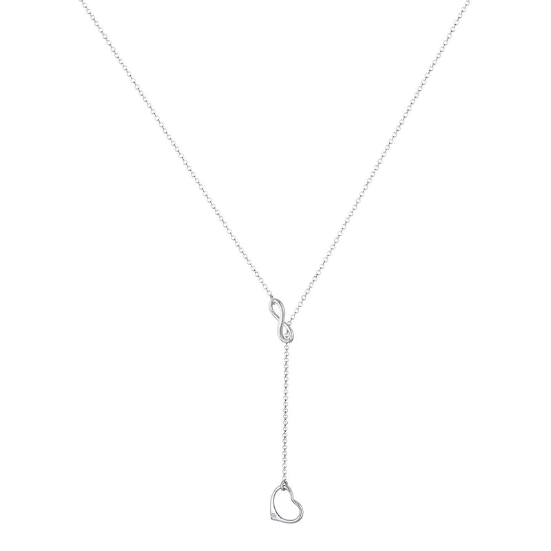 Elli 925 Sterling Silver Y Chain Necklace with Diamond (0.015 ct) 2004-BF-0008047-001-zoom-