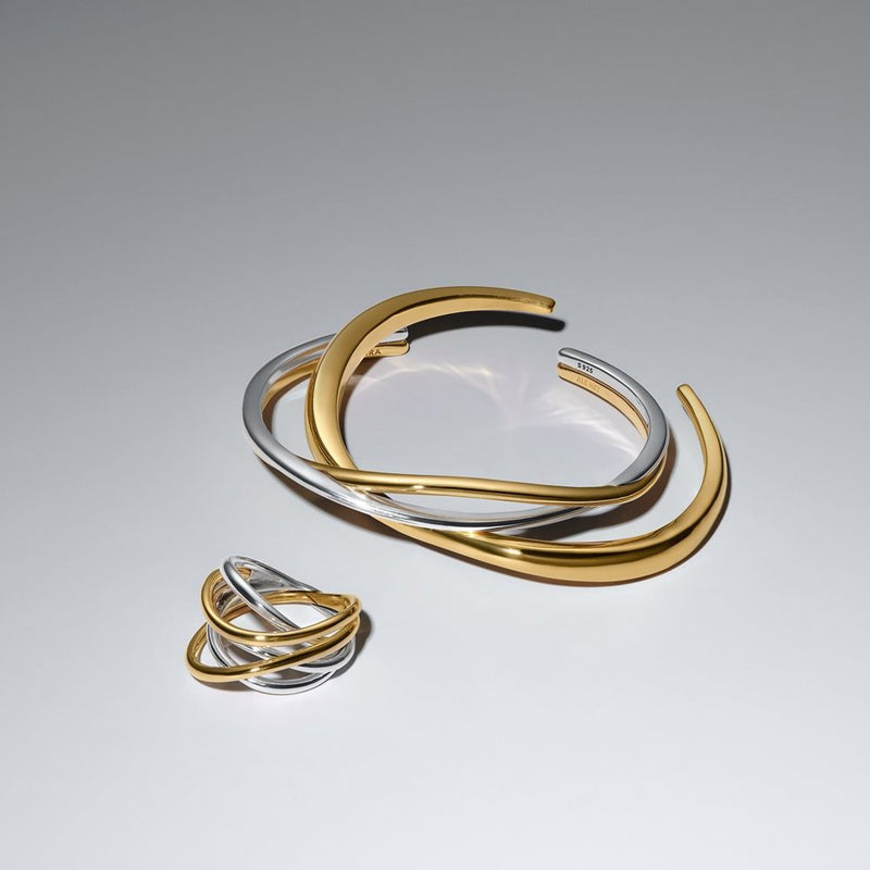 Pandora Essence Verguld Tweekleurige Entwined Band Ring 164673C00-zoom-