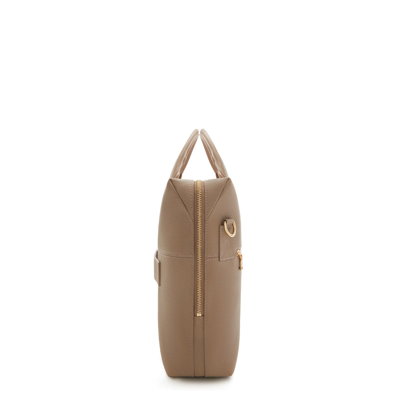 Isabel Bernard Honoré Anique Taupe Kalfsleren Handtas IB25070-zoom-