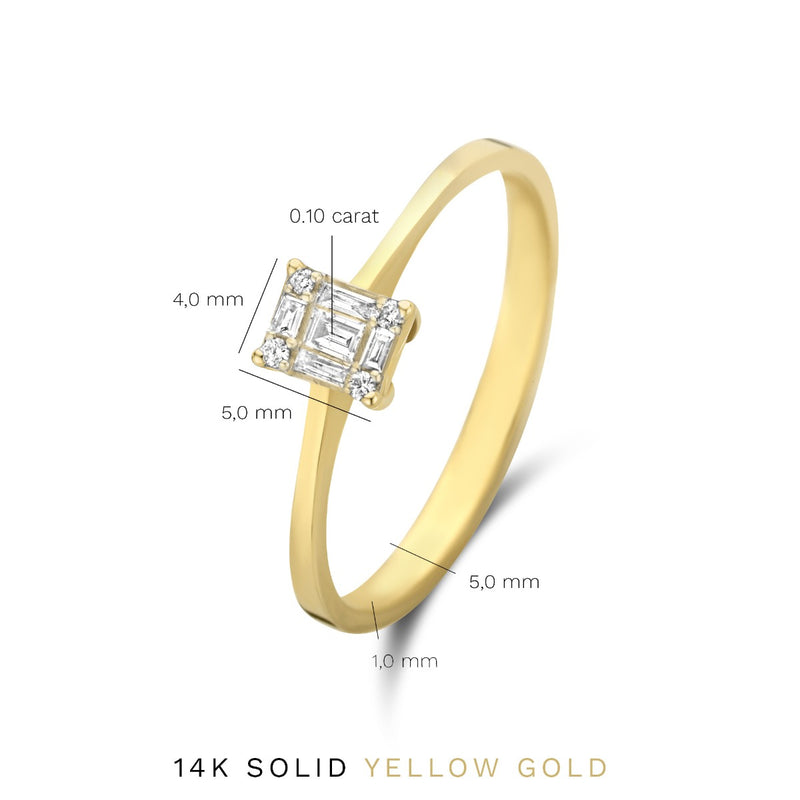 Isabel Bernard De la Paix Maxime 14 karaat gouden ring met diamant 0.13 ct IBD330022-60-zoom-