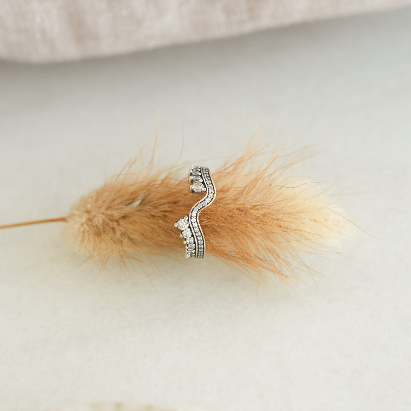 Pandora Timeless 925 Sterling Silver Wave Ring 192543C01-50