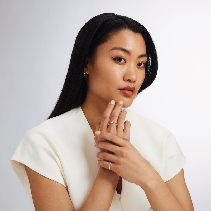 Isabel Bernard De la Paix Madeline 14 karaat gouden ring met diamant 0.18 ct IBD330023-54-zoom-