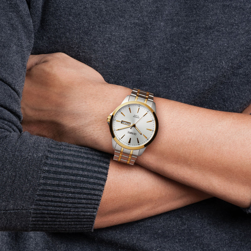 Olympic John Zilverkleurig Herenhorloge OL26HSS321B-zoom-