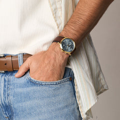 Fossil Neutra Round Blue Dial Watch FS6162