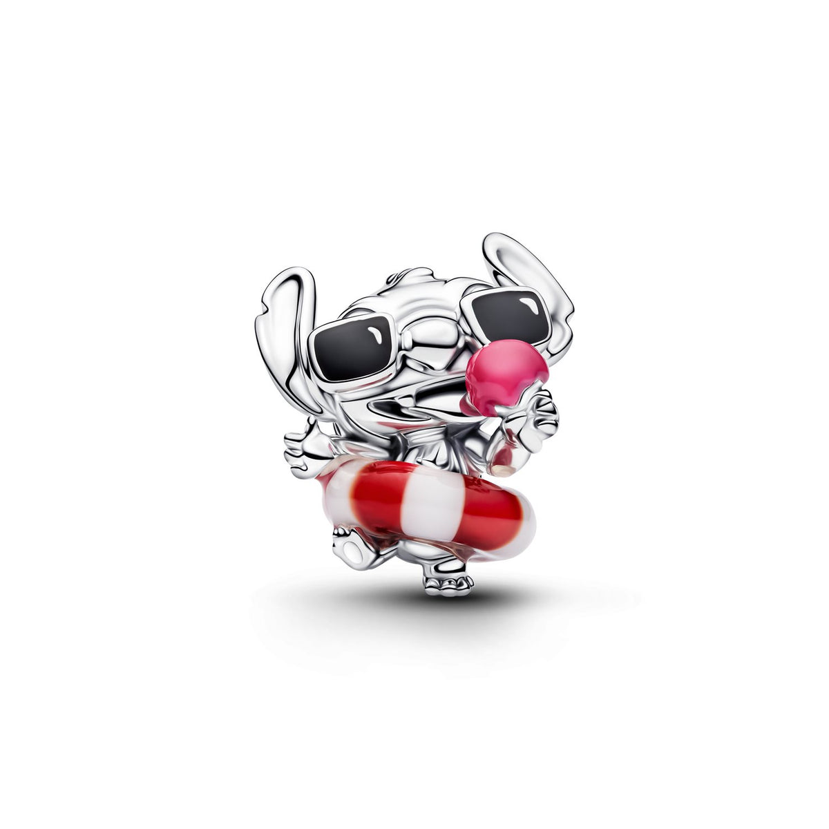 Pandora Disney 925 Sterling Silver Murano Glass and Enamel Disney Stitch Summer Fun Charm 794642C01