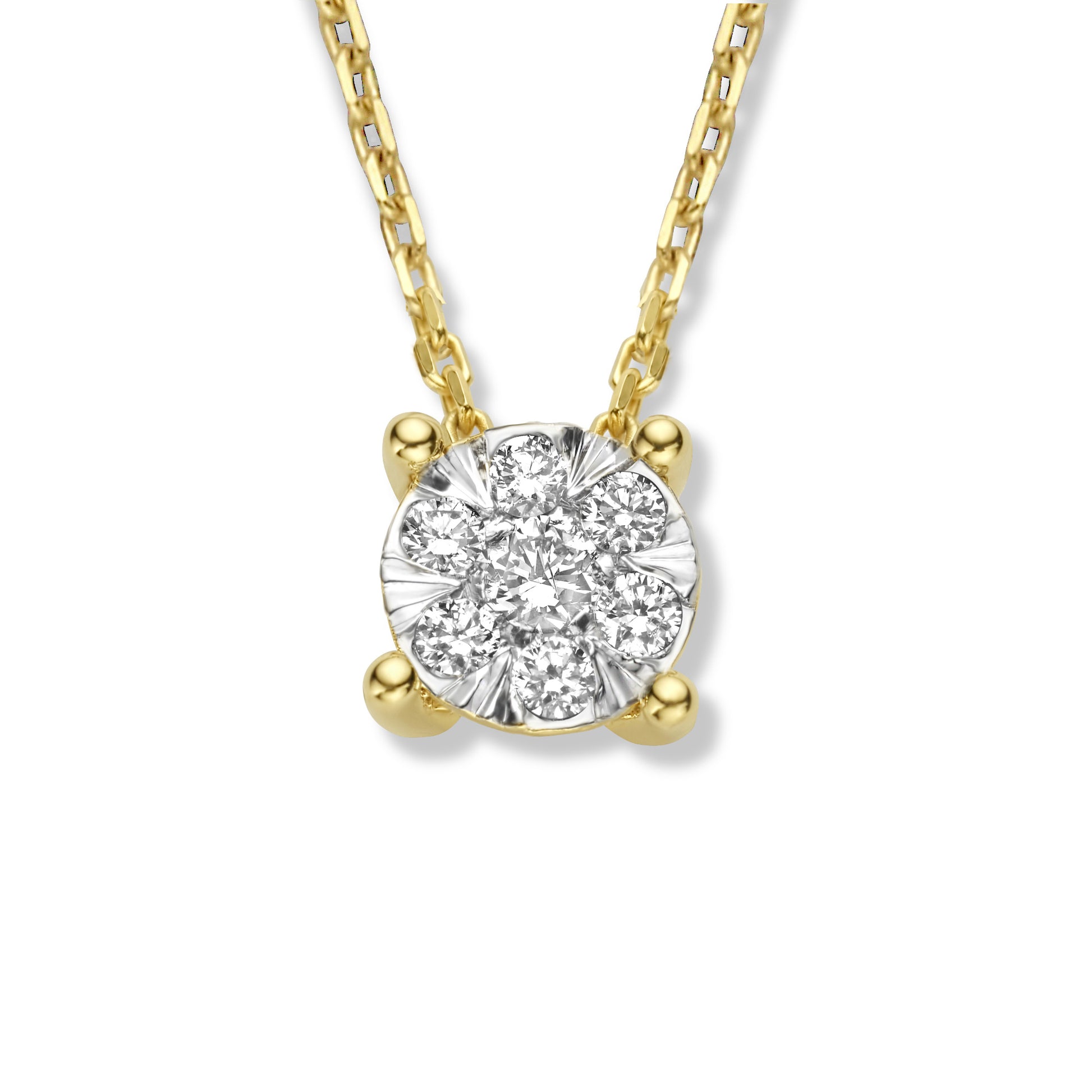 Isabel Bernard De la Paix Hanaé 14 Carat Golden Necklace | diamond 0.14 ct | IBD350008