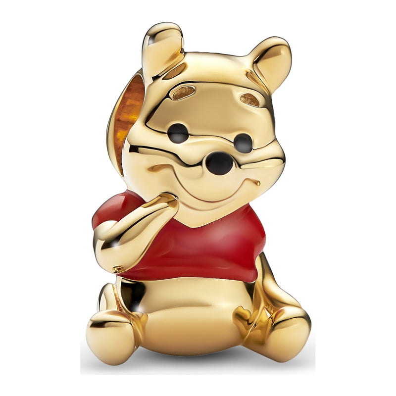 Pandora Disney 925 Sterling Silver Winnie The Pooh Bear Charm 762212C01with14K Gold Plating-zoom-