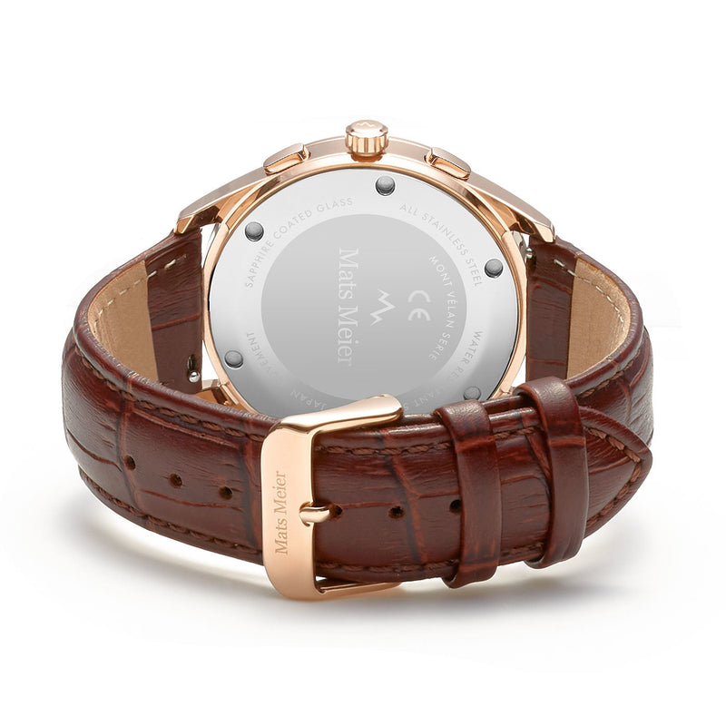 Mats Meier Mont Vélan Chrono Groen/Bruine Horloge MM10002-zoom-