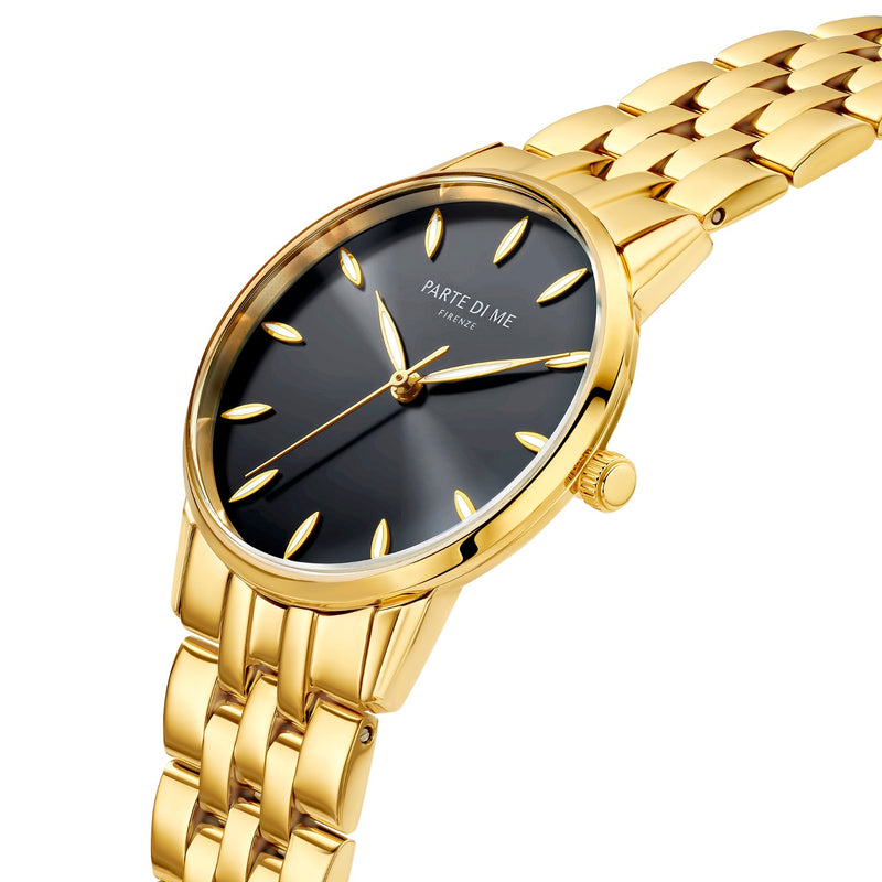 Parte Di Me Orologio rond dames horloge goudkleurig en zwart PDM09044-zoom-