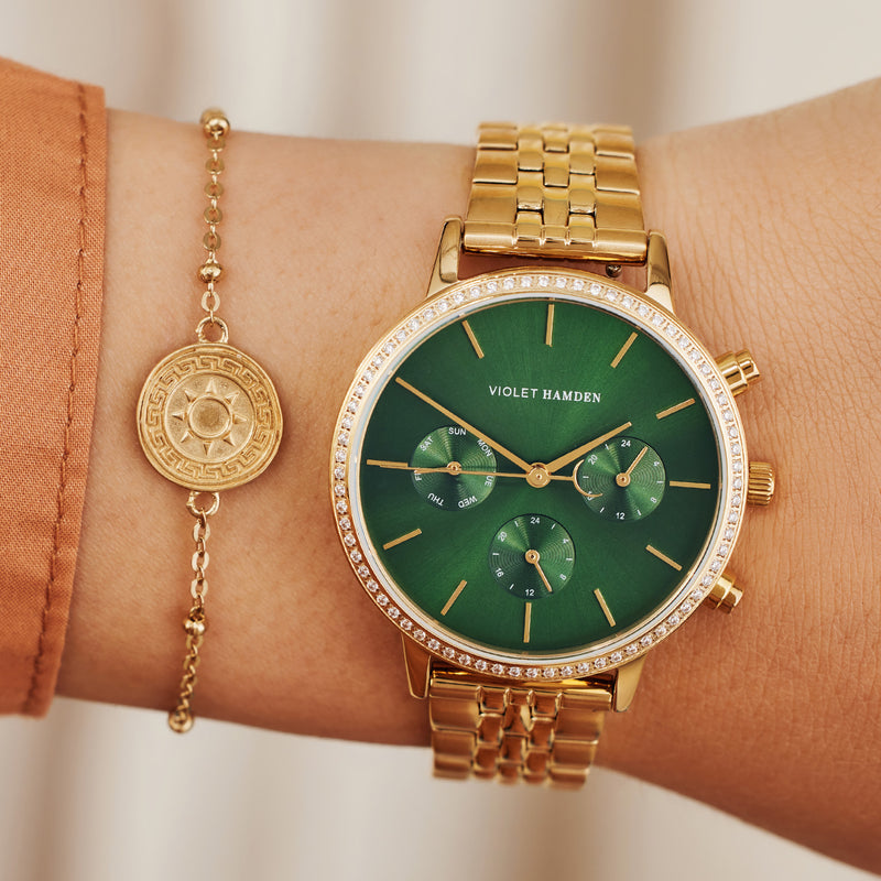 Violet Hamden Athens 925 Sterling Zilveren Goudkleurige Armband VH320001 (Lengte: 16.00-19.00 cm)-zoom-