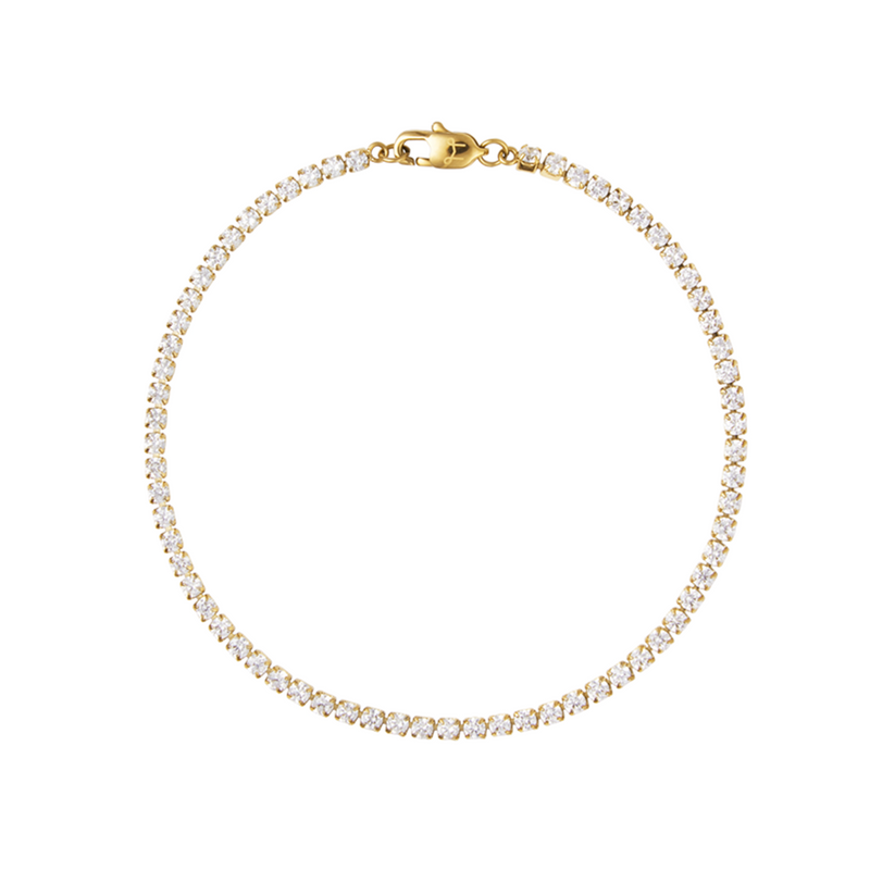 Mockberg Shiny Tennis Bracelet Gold Plated MB0035-zoom-