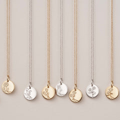 Violet Hamden Venus 925 Sterling Silver Gold-coloured Necklace with Birthflower VH340025-OCT