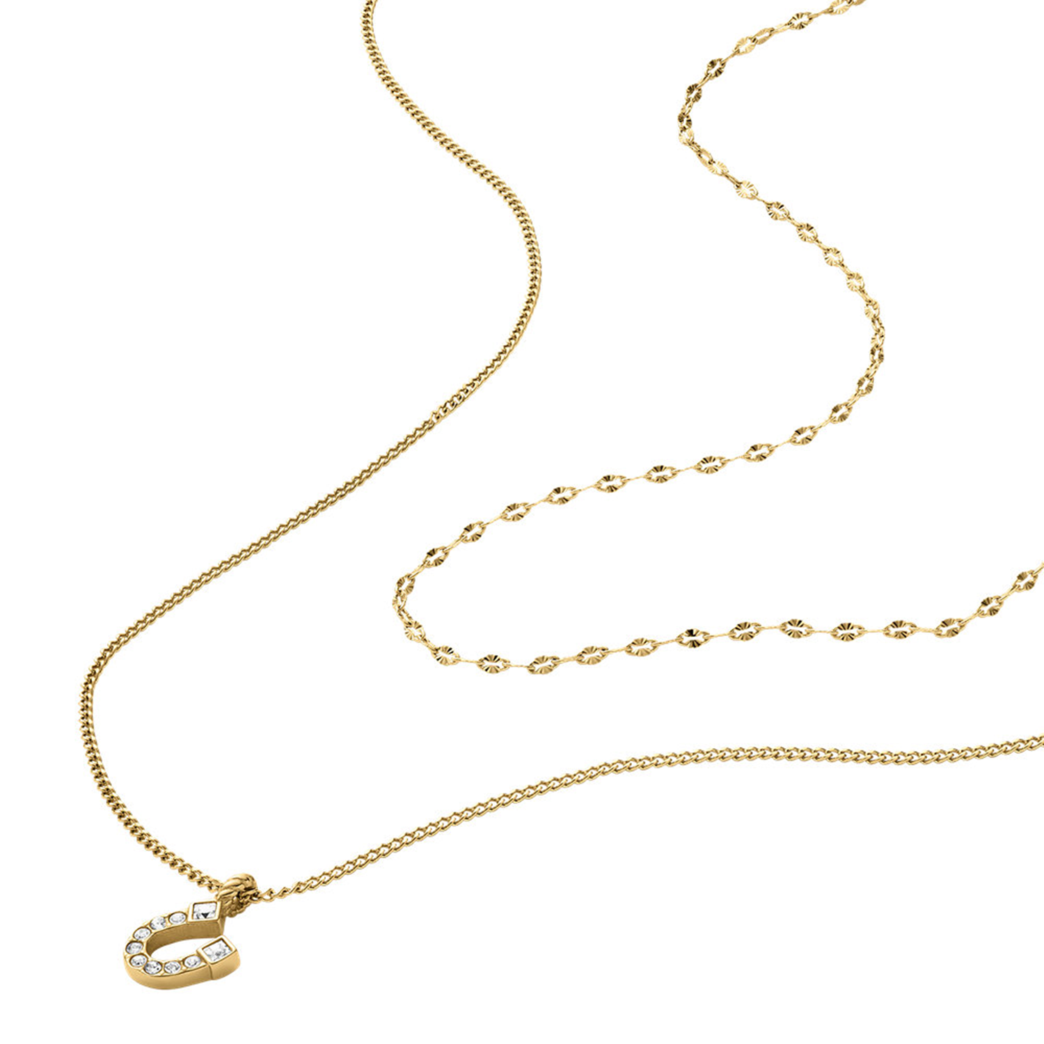 Fossil Sutton Gold Coloured Stainless Steel Necklace JF04906710