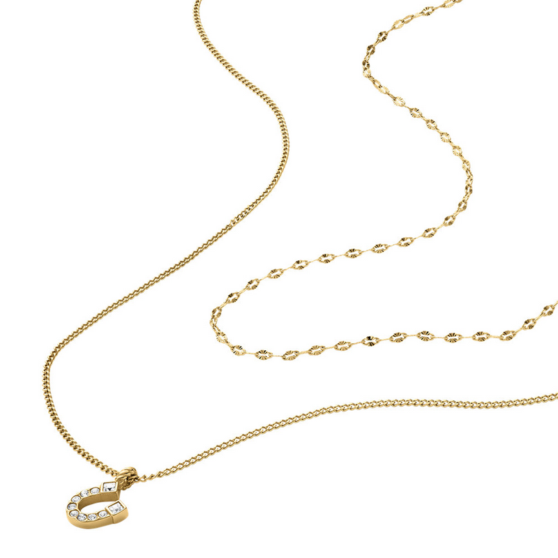 Fossil Sutton Gold Coloured Stainless Steel Necklace JF04906710-zoom-