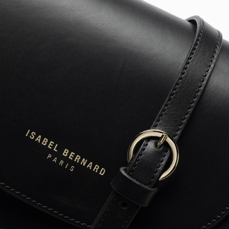 Isabel Bernard Montmartre Manon Zwarte NatuurLeren Crossbody Tas IB21110-zoom-