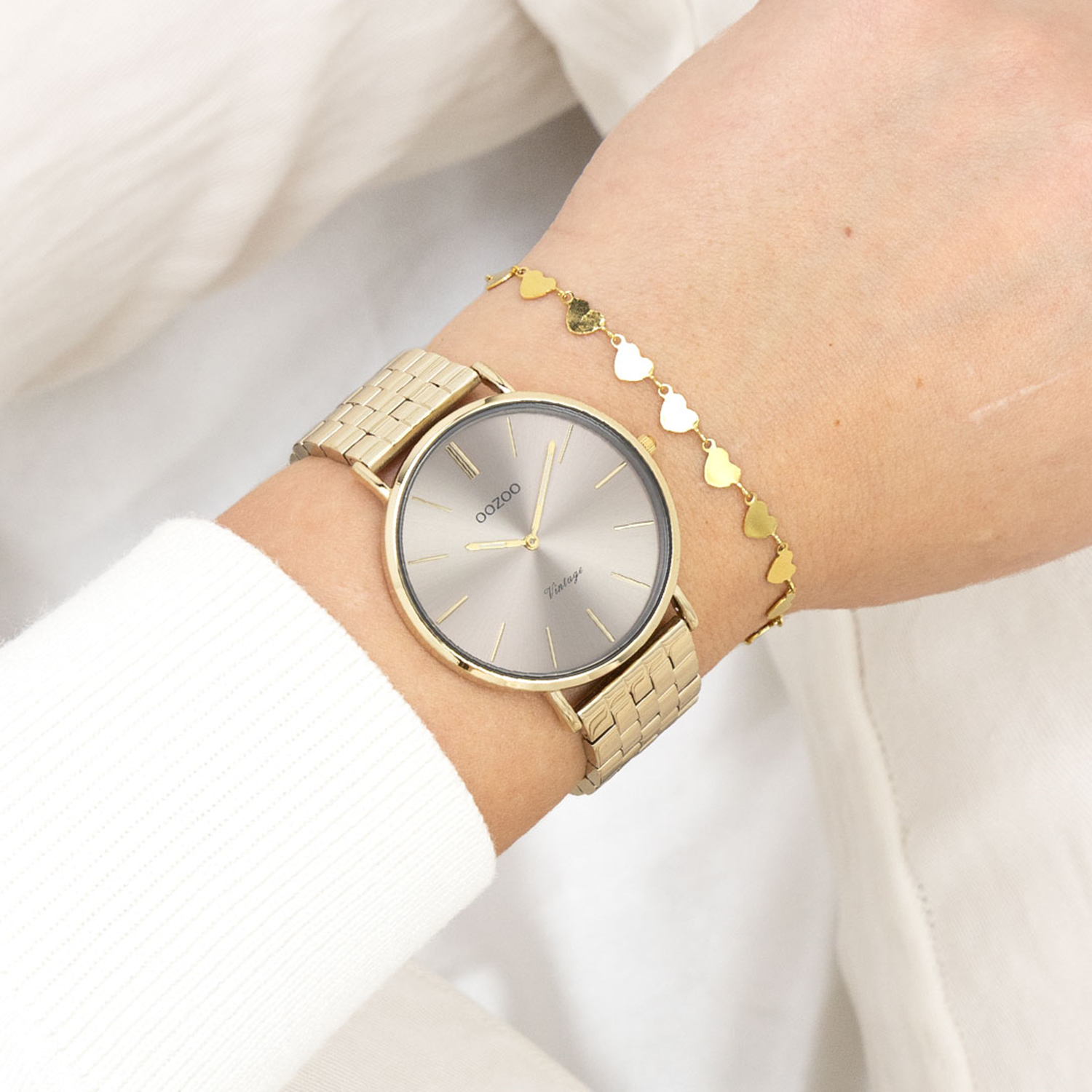 OOZOO Vintage Gold and Taupe Women's Watch C20403