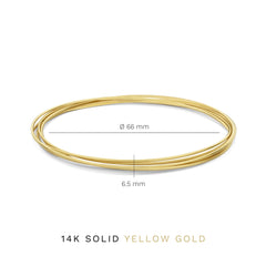 Isabel Bernard Cour d'Honneur Adora 14 Carat Golden Bangle Set IB320111
