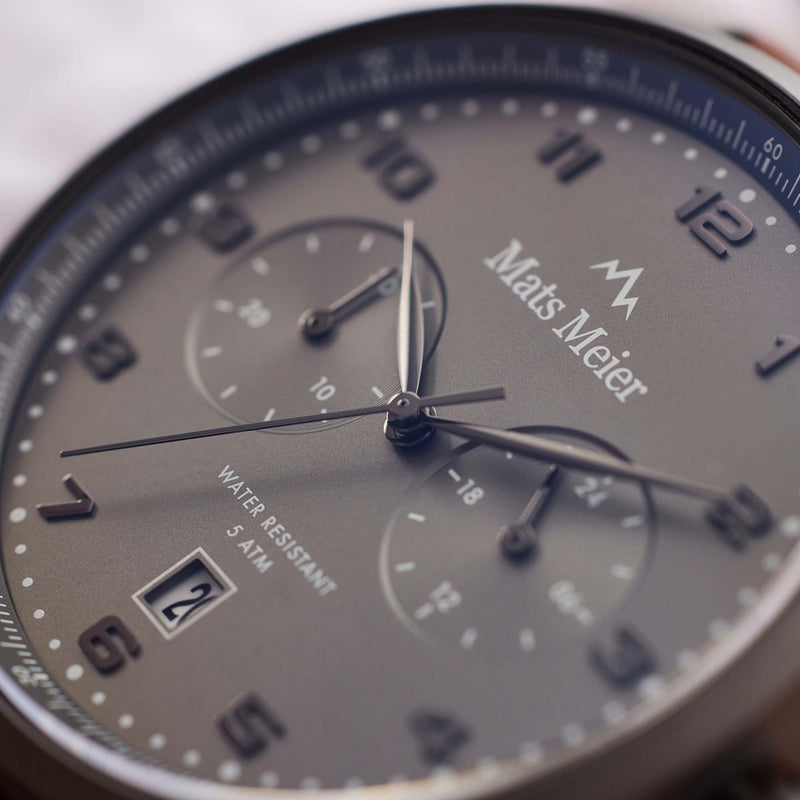 Mats Meier Mont Vélan Chrono Grijs/Bruine Horloge MM10005-zoom-
