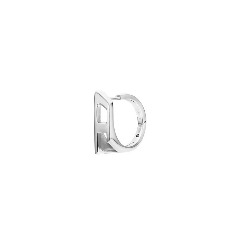 Diesel D Logo Silver Stainless Steel Earrings DX1637040-zoom-