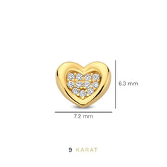 Beloro Jewels Regalo d'Amore 9 karat gold bracelet and ear studs gift set with heart BO90054