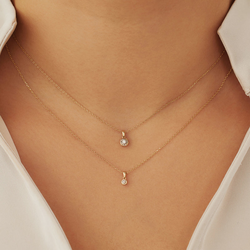 Isabel Bernard De La Paix Inaya 14 Karaat Gouden Collier | Diamant 0.03 ct | IBD350019-zoom-
