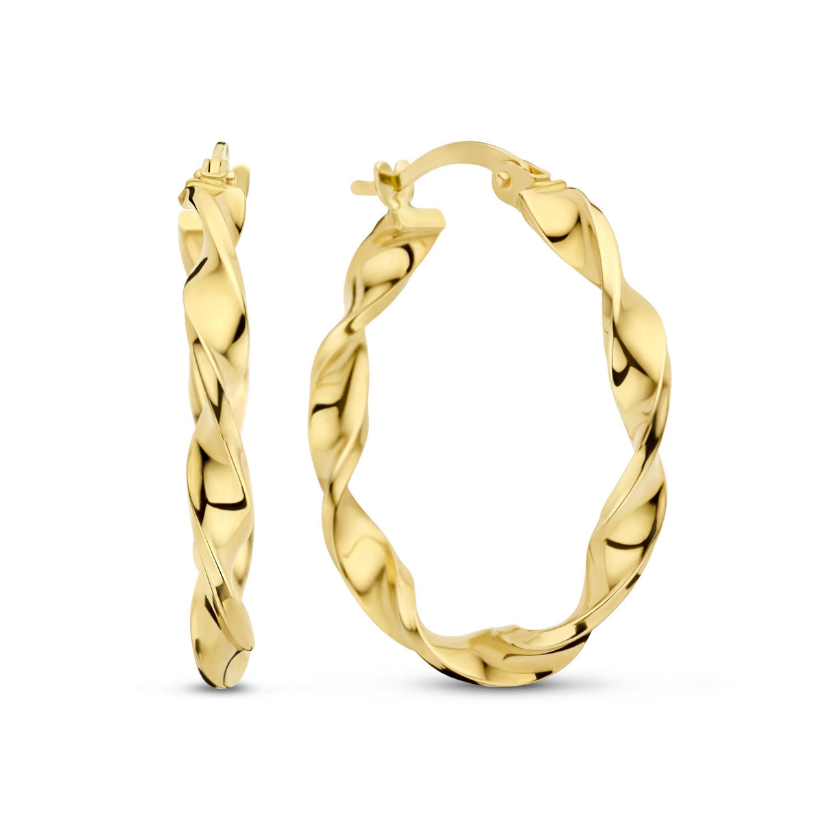 Isabel Bernard Rivoli Odette 14 Carat Golden Hoop Earrings IB360241