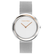 Calvin Klein Twisted Bezel Zilverkleurig Dames Horloge 2002-CK25200011