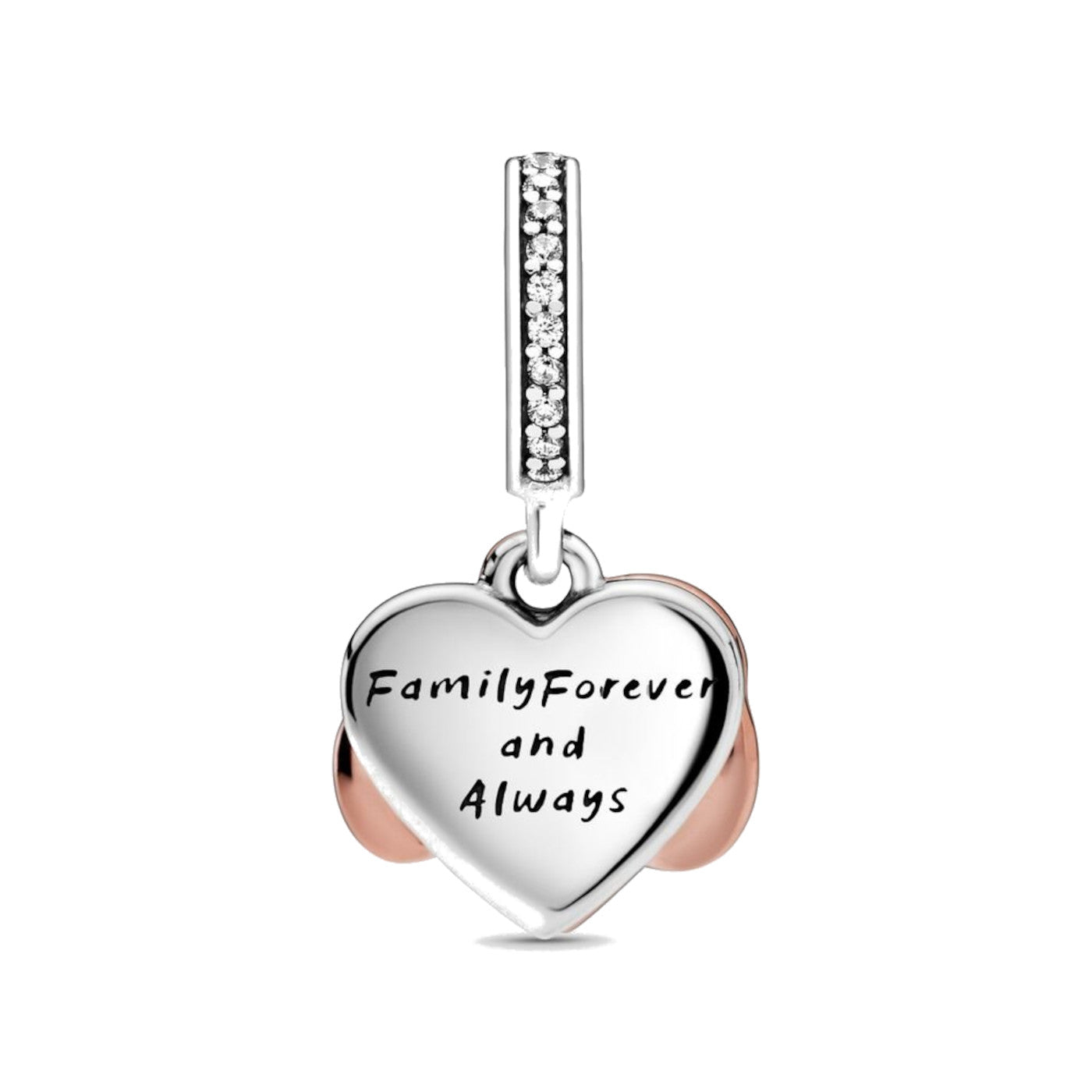Pandora Moments 925 Sterling Silver Infinity Heart Charm with 14 Carat RoseGold Plating 788878C01