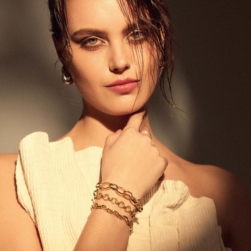 Parte Di Me Bibbiena Poppi Acadia 925 Sterling Zilveren Gold Plated Schakelarmband PDM32136-zoom-