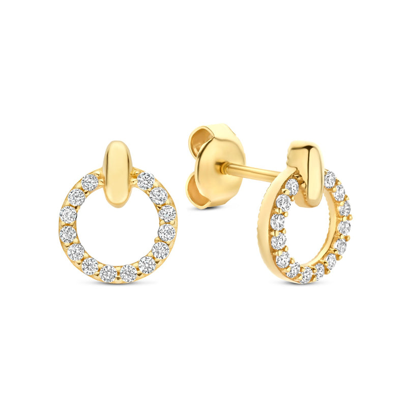 Beloro Jewels Monte Napoleone Irene 9 karaat oorknoppen met zirconia stenen BO360124-zoom-