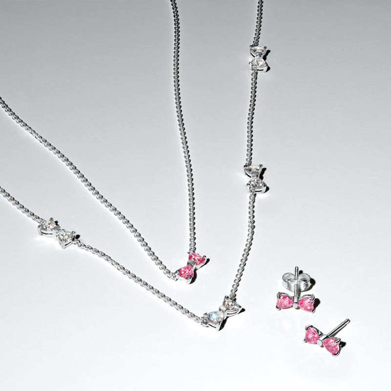 Pandora Timeless 925 Sterling Silver Bow Station Chain Necklace 394231C01-40-zoom-