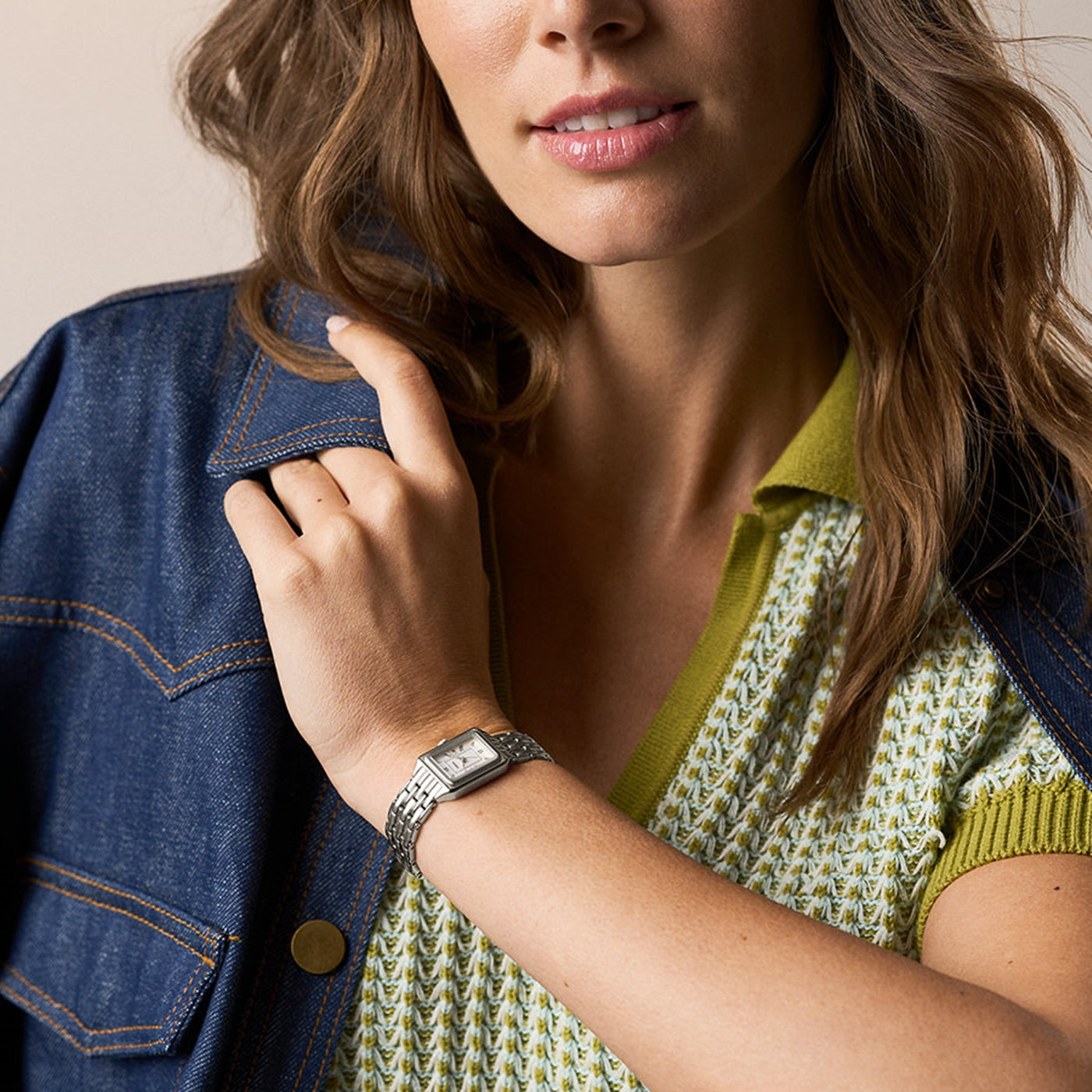 Fossil Raquel Rectangular White Dial Watch ES5469