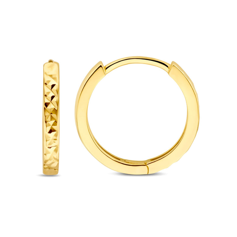 Beloro Jewels Regalo d'Amore 9 karaat gouden oorringen cadeauset met diamantgeslepen afwerking BO90042-zoom-