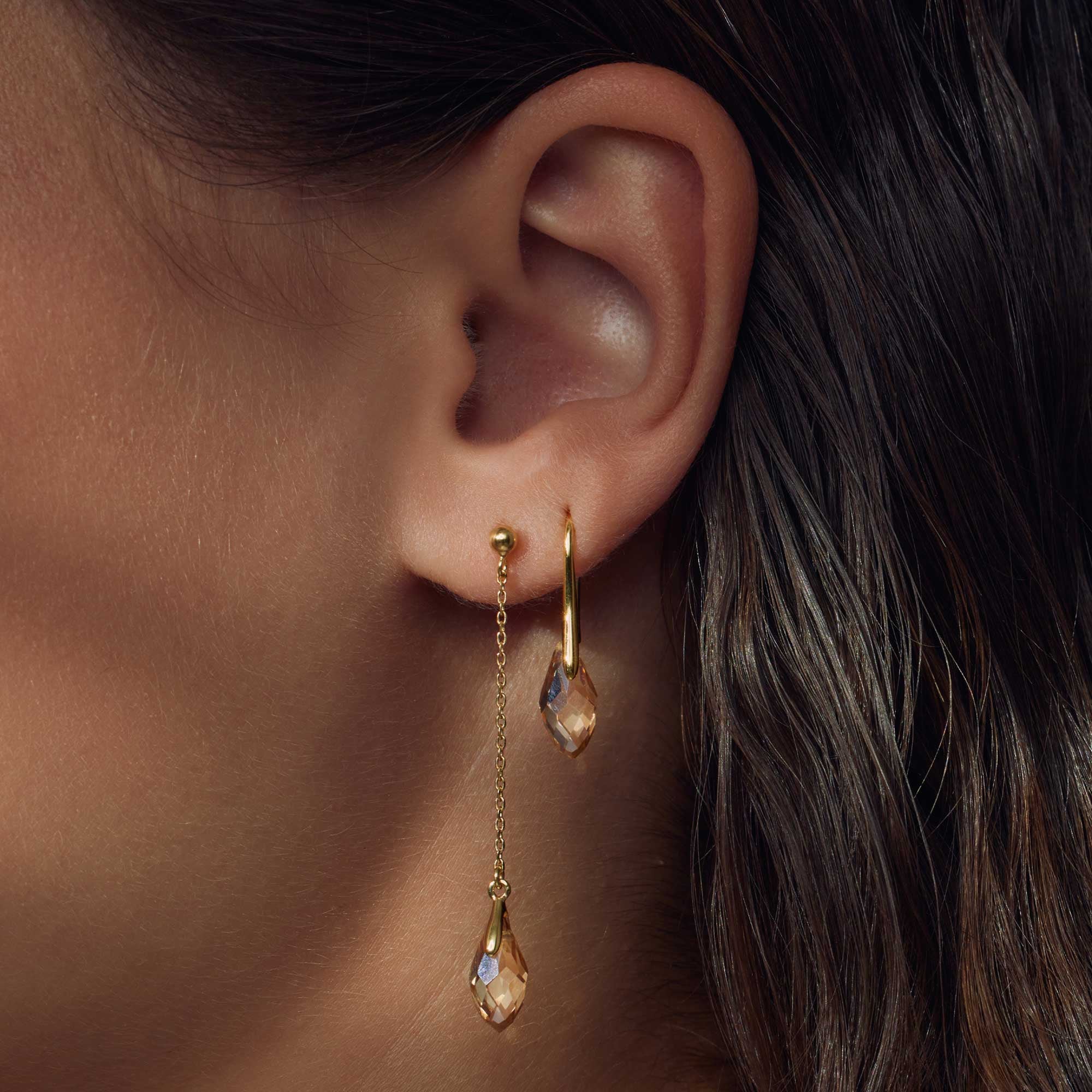 Parte Di Me La Sirena Ombrone 925 Sterling Silver Gold Plated Drop earrings PDM36146