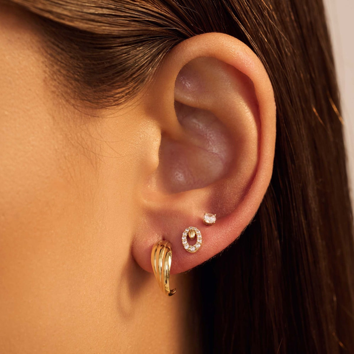 Beloro Jewels Monte Napoleone Leontina 9 carat gold Ear Studs BO360020