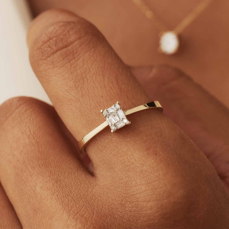 Isabel Bernard De la Paix Maxime 14 karaat gouden ring met diamant 0.13 ct IBD330022-60-zoom-