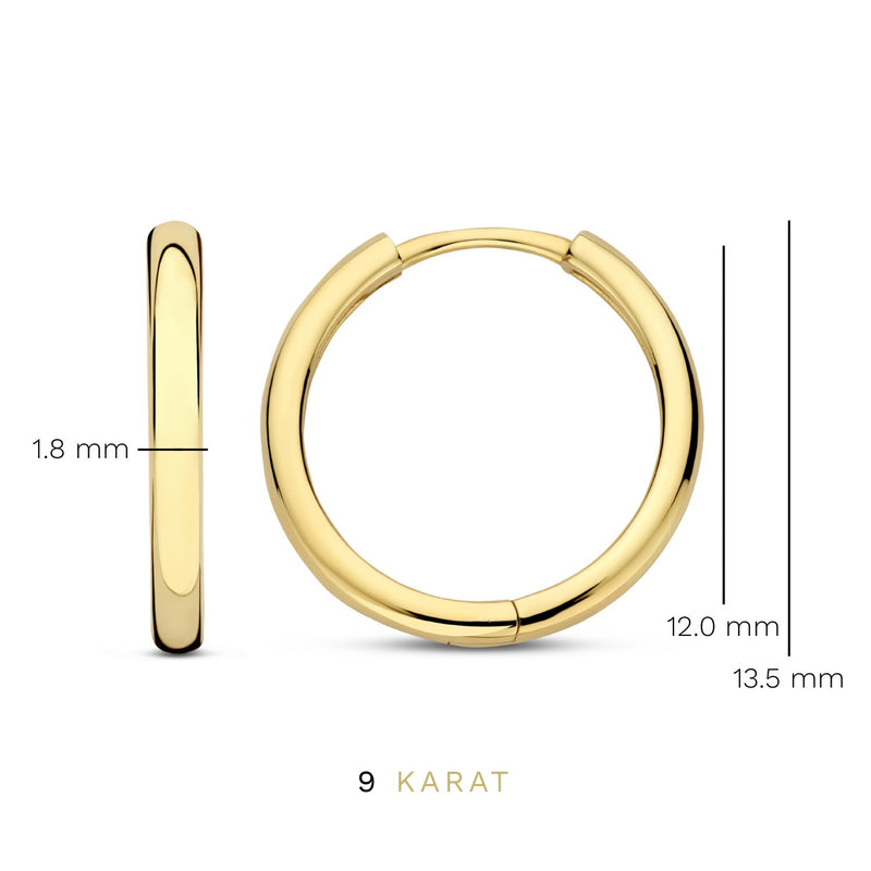 Beloro Jewels Regalo d'Amore 9 karaat gouden oorbellen set met hart BO90036-zoom-