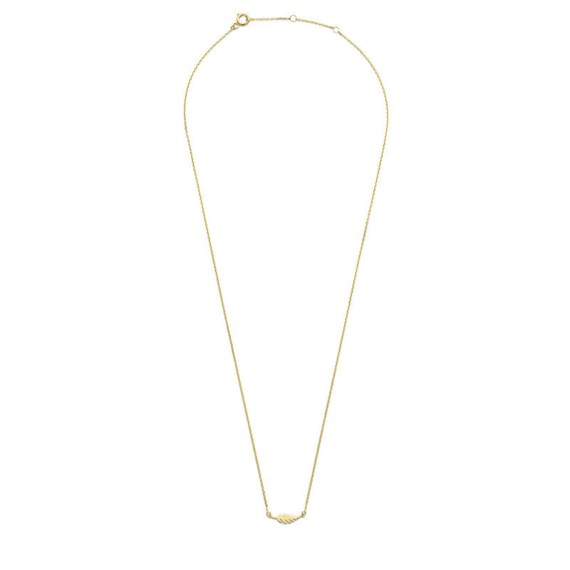 Isabel Bernard Cadeau d'Isabel 14 karaat gouden ketting en oorknopjes giftset met veertjes IB90186-zoom-