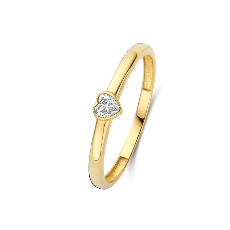 Isabel Bernard Rivoli Amore 14 Karaat Gouden Stacking Ring Met Zirkonia Steentje IB330109-50-zoom-