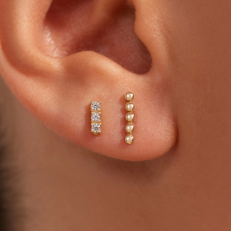 Beloro Jewels Monte Napoleone Liset 9 karaat oorknoppen met zirconia stenen BO360123-zoom-