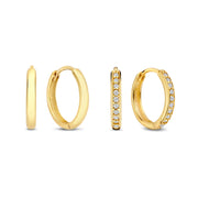 Isabel Bernard Cadeau d'Isabel 14 karaat gouden oorbellenset met zirkonia IB90188